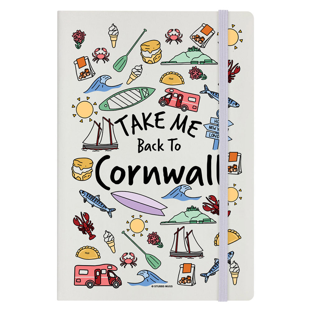 Take Me Back To Cornwall Cream A5 Hard Cover Notebook