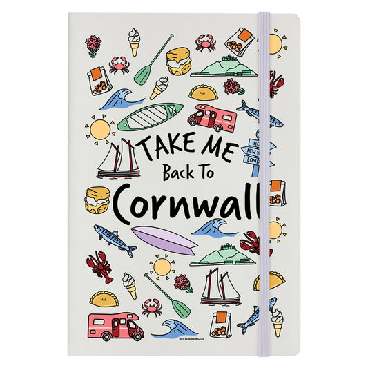 Take Me Back To Cornwall Cream A5 Hard Cover Notebook
