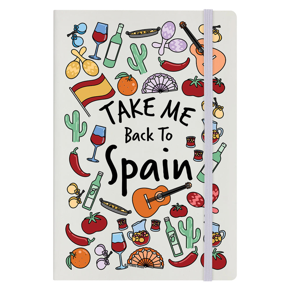 Take Me Back To Spain Cream A5 Hard Cover Notebook