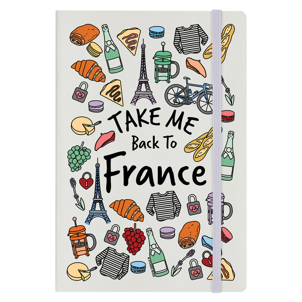 Take Me Back To France Cream A5 Hard Cover Notebook