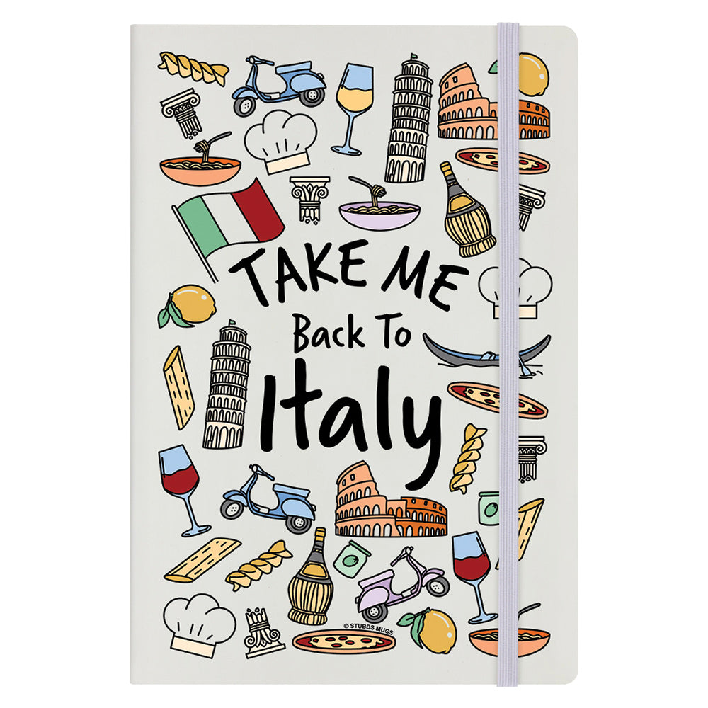 Take Me Back To Italy Cream A5 Hard Cover Notebook