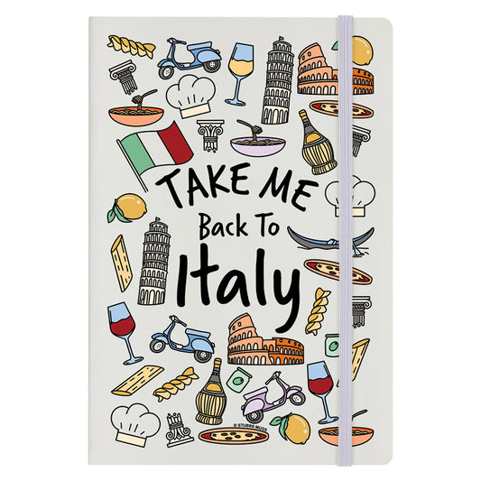 Take Me Back To Italy Cream A5 Hard Cover Notebook