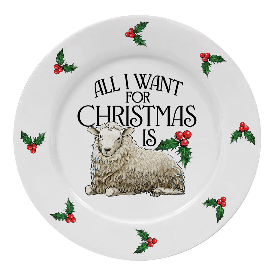 Wild Giggles All I Want For Christmas Is Ewe Plate