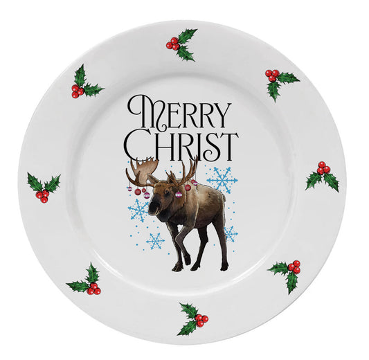 Wild Giggles Merry Christmoose Plate