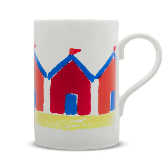 By The Seaside - Beach Huts Solid Red Tall Mug
