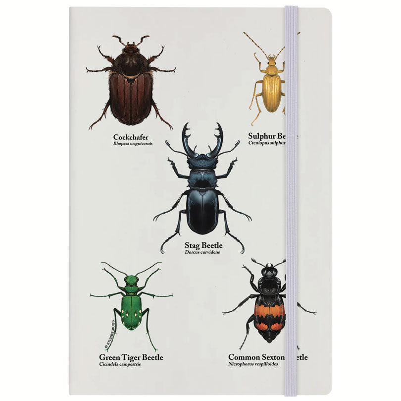 Nature's Delights - A Colony Of Beetles Cream A5 Hard Cover Notebook