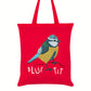 Blue Tit Red Tote Bag