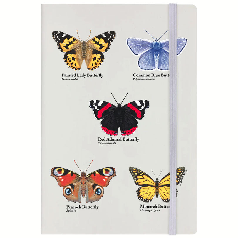 Nature's Delights - A Flutter Of Butterflies Cream A5 Hard Cover Notebook