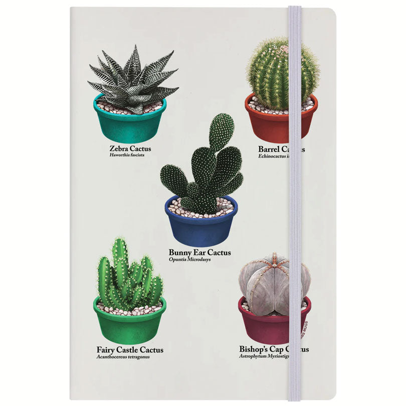 Nature's Delights - A Spike Of Cacti Cream A5 Hard Cover Notebook