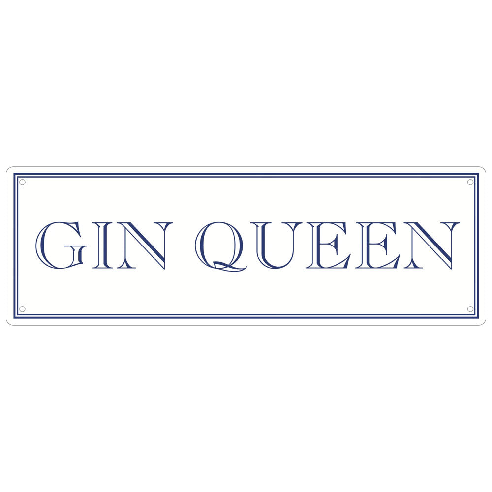 Gin Queen Slim Tin Sign