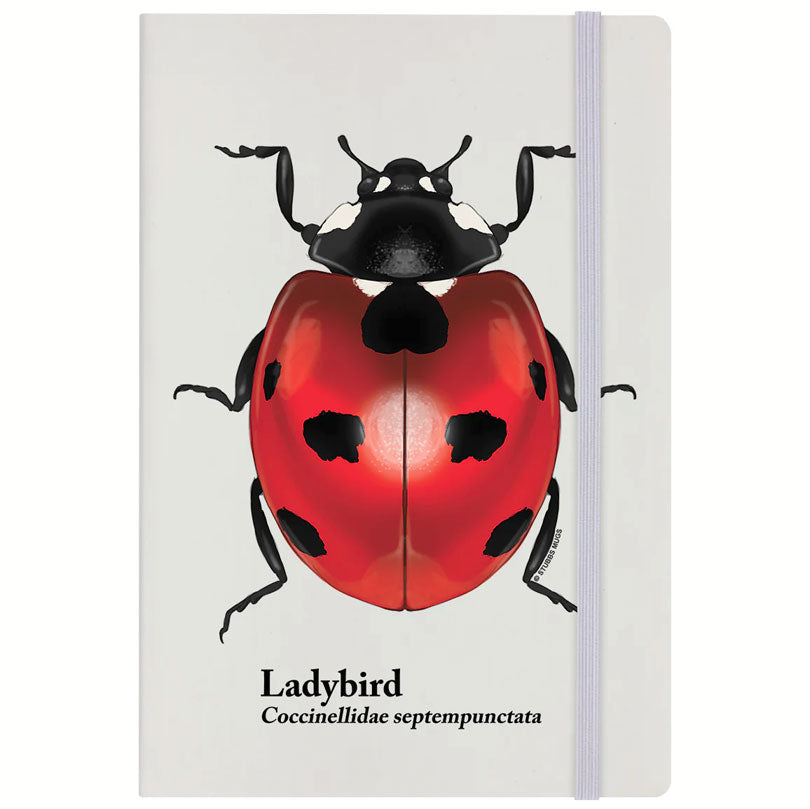Nature's Delights - Ladybird Cream A5 Hard Cover Notebook
