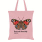 Peacock Butterfly Pale Pink Tote Bag