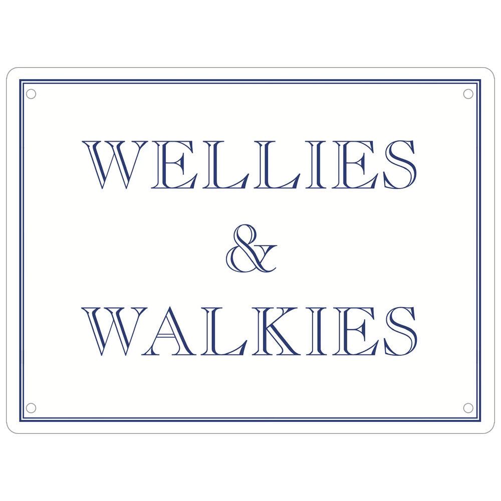 Wellies & Walkies Mini Tin Sign