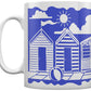 Etched In Nature - Beach Huts Block (Blue) Print Sublimation Mug