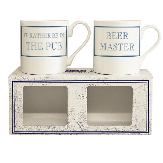 I'd Rather Be In The Pub & Beer Master 250ml Mug Gift Set - 2 Pack