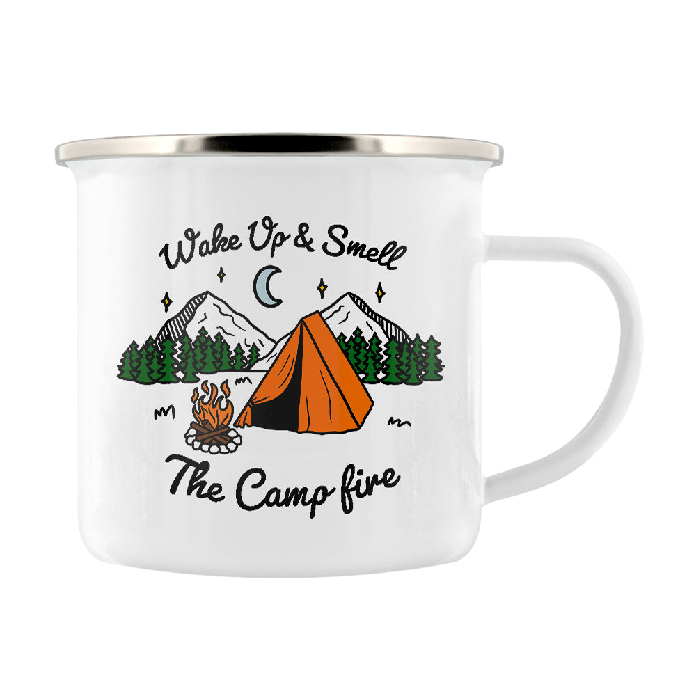 Wake Up & Smell The Campfire Enamel Mug