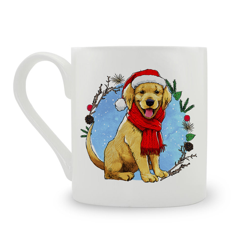 Christmas Wreath Dog Bone China Mug