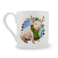 Christmas Wreath Pig Bone China Mug