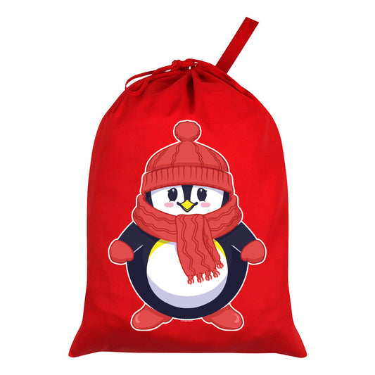 Penguin Red Santa Sack