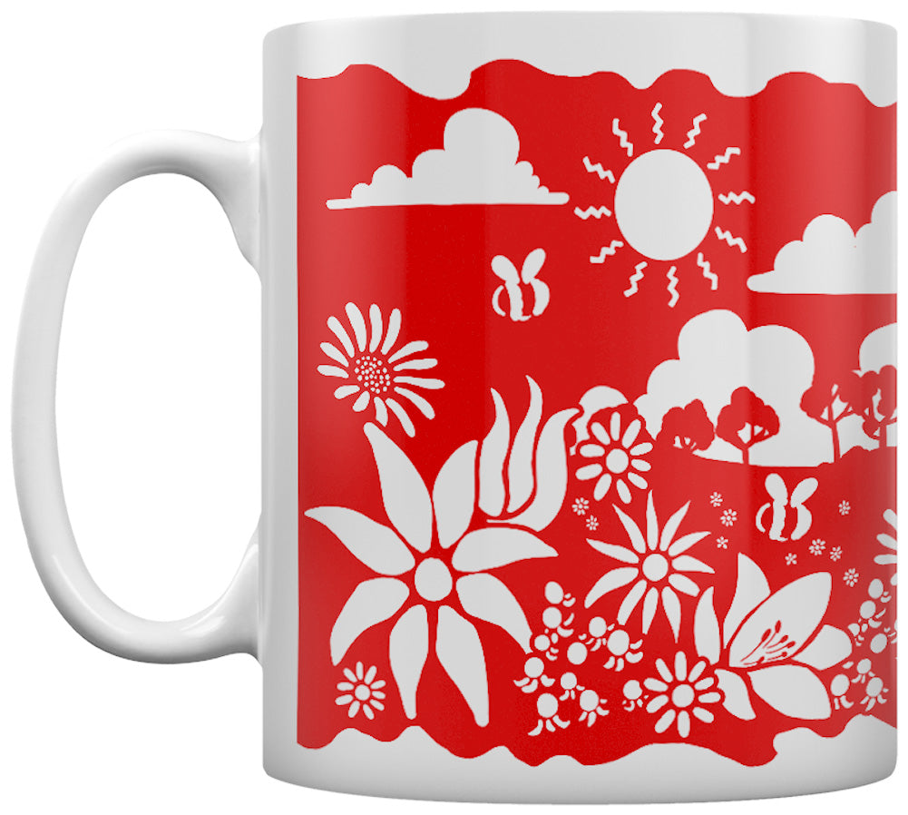 Etched In Nature - An English Country Garden Block (Red) Print Sublimation Mug