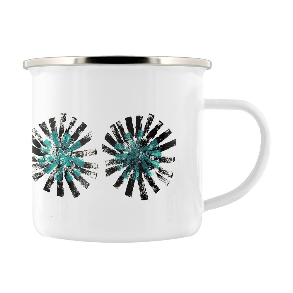 IzziRainey Black Dandelion Enamel Mug