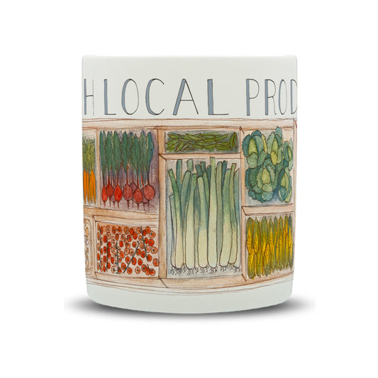 Local Produce Watercolour Large Bone China Mug - 350ml