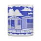 Etched In Nature - Beach Huts Block (Blue) Print Sublimation Mug