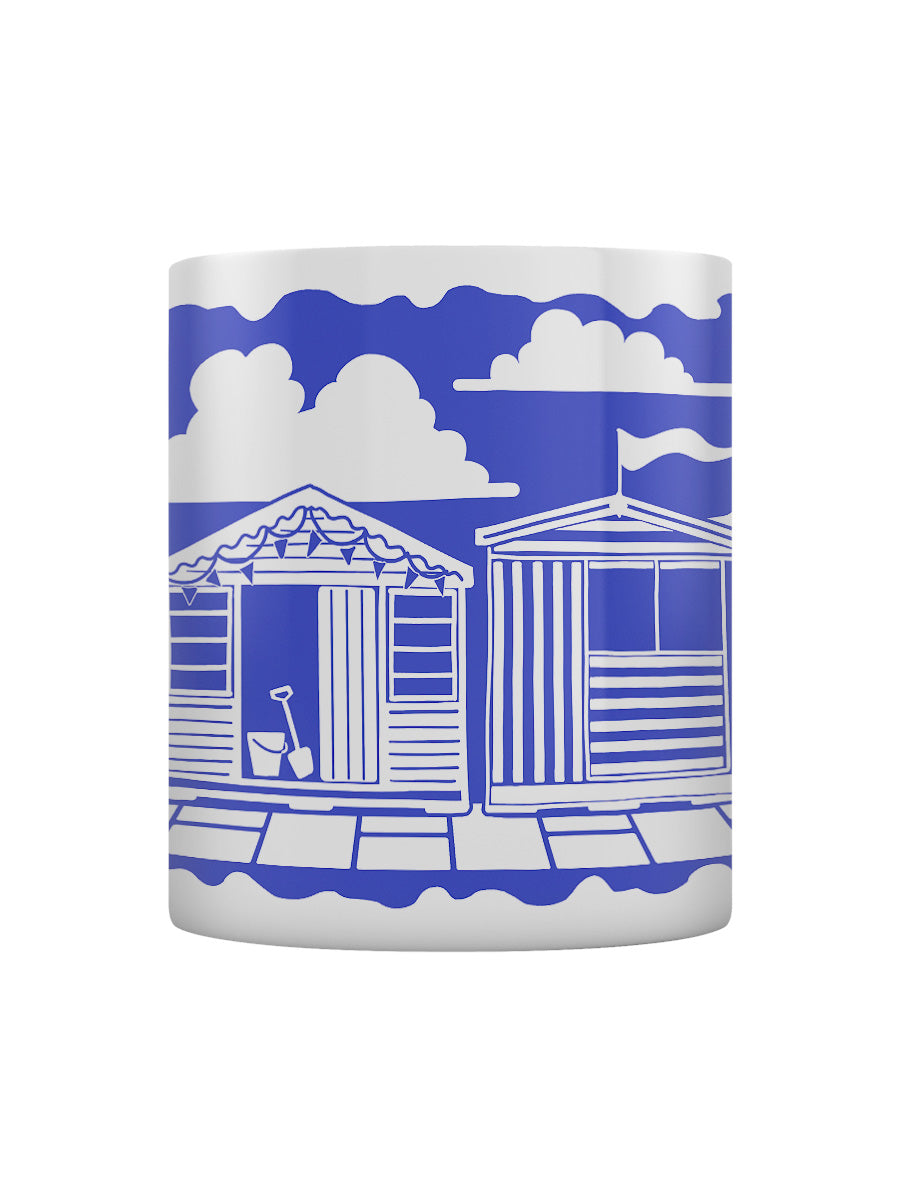 Etched In Nature - Beach Huts Block (Blue) Print Sublimation Mug