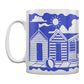 Etched In Nature - Beach Huts Block (Blue) Print Sublimation Mug
