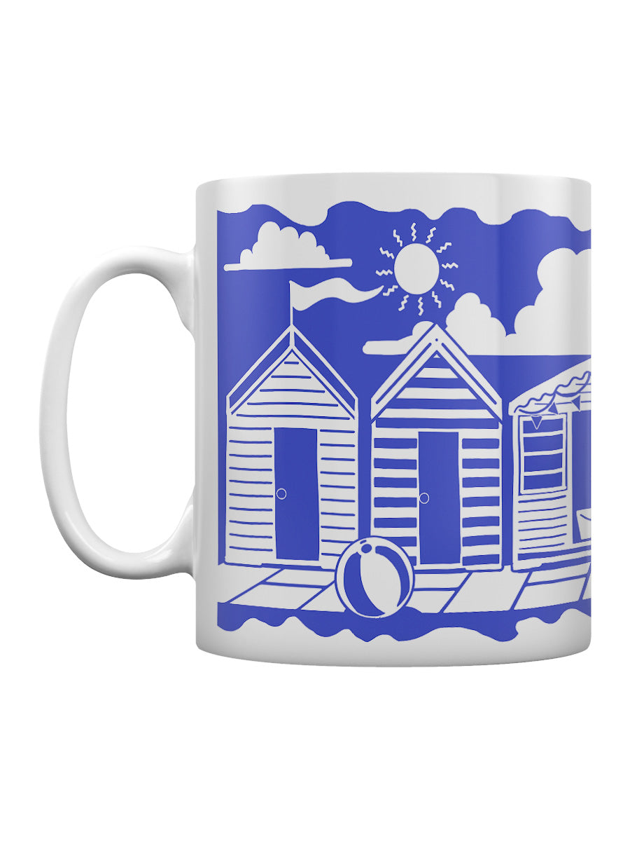 Etched In Nature - Beach Huts Block (Blue) Print Sublimation Mug