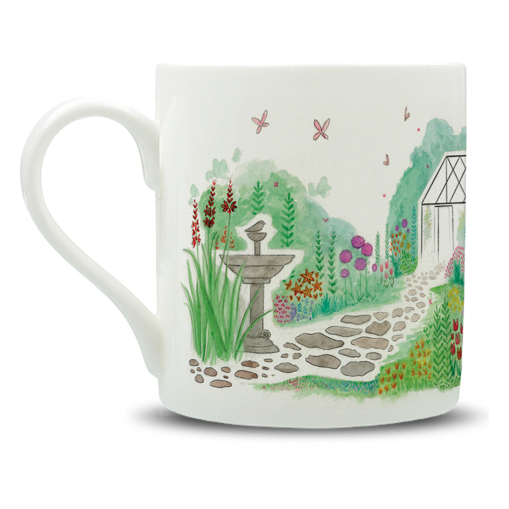 Greenhouse Watercolour Large Bone China Mug - 350ml