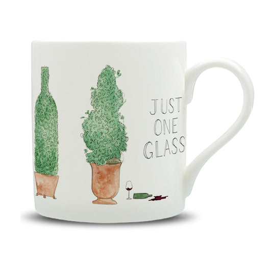 Just One Glass Watercolour Large Bone China Mug - 350ml