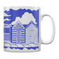 Etched In Nature - Beach Huts Block (Blue) Print Sublimation Mug