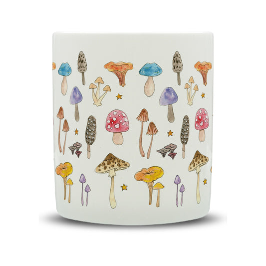 Mushrooms Watercolour Large Bone China Mug - 350ml