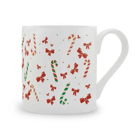 Candy Canes Large Bone China Mug - 350ml