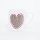 Grey Heart With Pink Border Mug