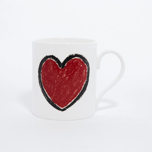 Red Heart With Black Border Mug