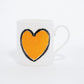 Orange Heart With Black Border Mug