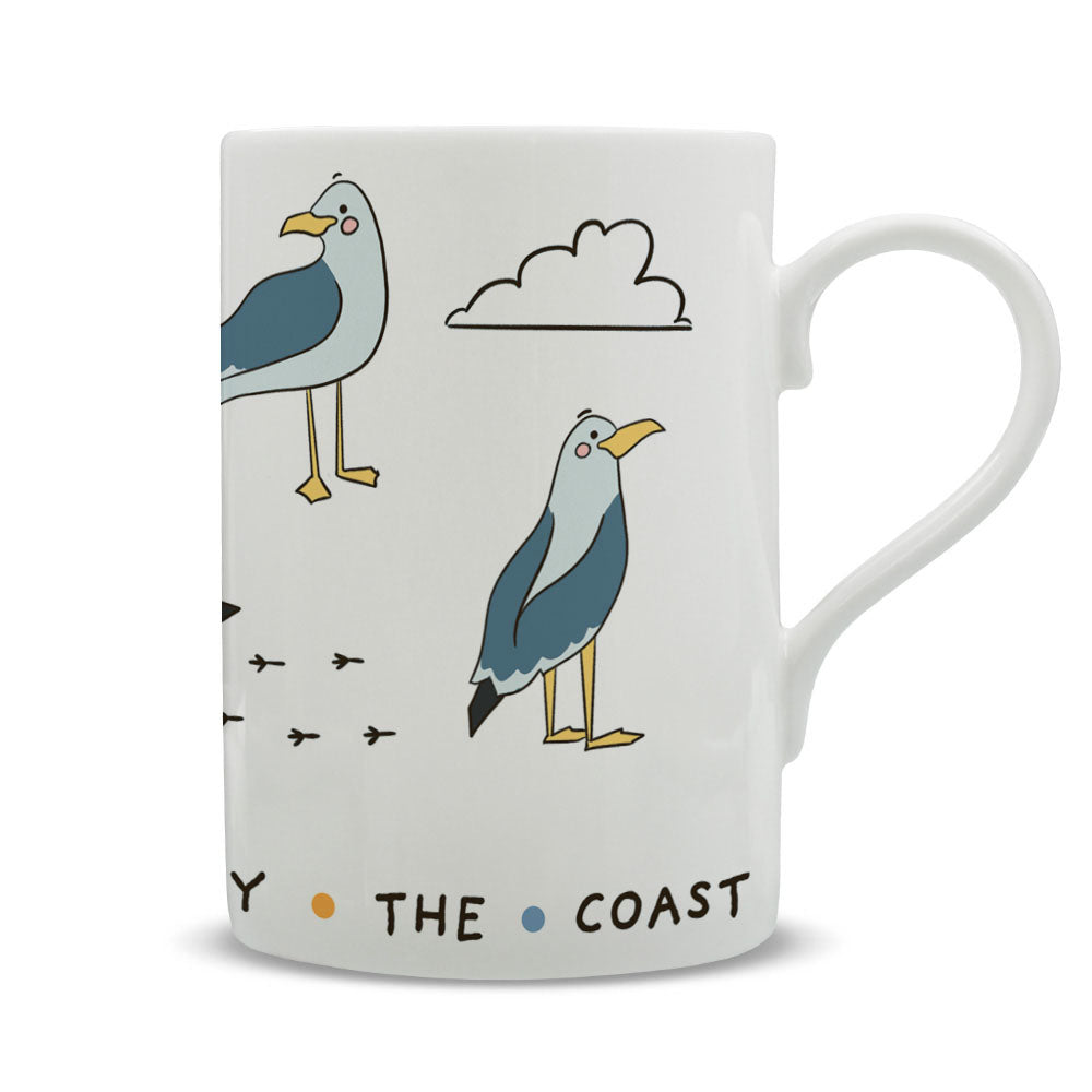 By The Seaside - Seagulls - Happiness Is Being By The Coast Tall Mug