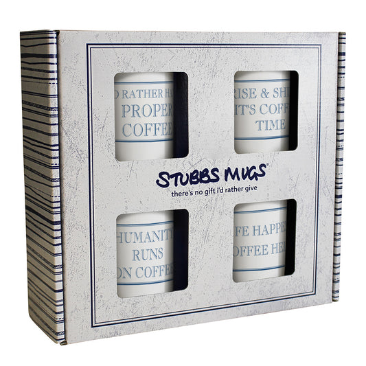Rise & Shine It's Coffee Time 250ml Mug Gift Set - 4 Pack